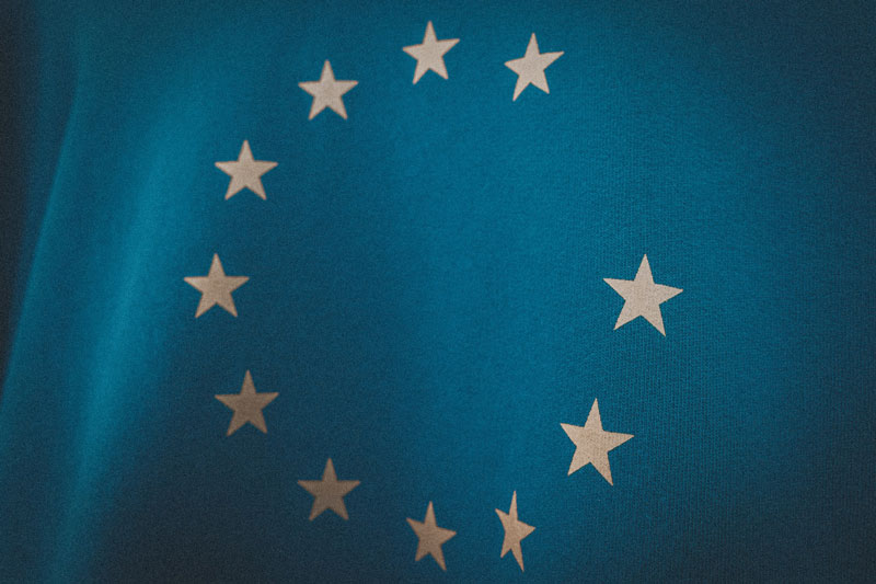 EU Flag with Star Missing to represent Brexit UK Withdrawal