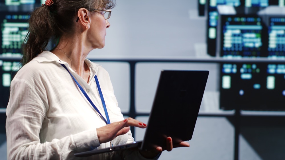 a woman working on security job