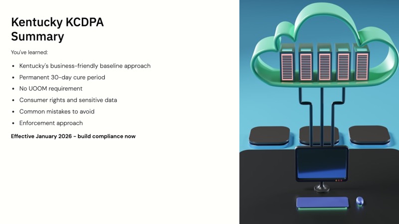Kentucky Consumer Data Protection Act course slide 10
