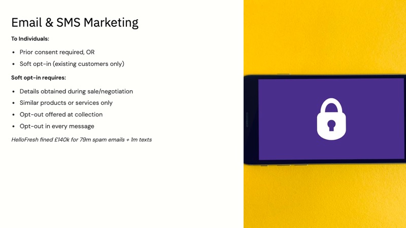 PECR ePrivacy for Marketers course slide 6