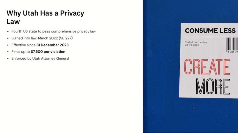 Utah Consumer Privacy Act course slide 1