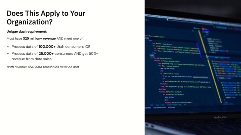 Utah Consumer Privacy Act course slide 2