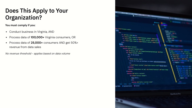 Virginia Consumer Data Protection Act course slide 2