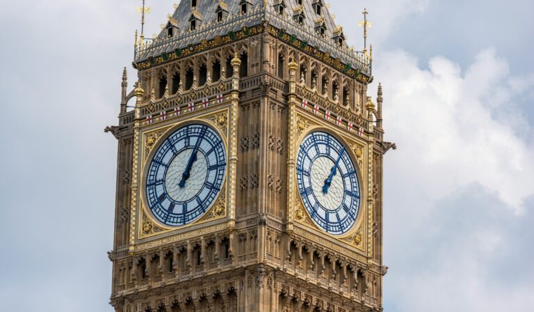 Elizabeth Tower and the Palace of Westminster in London
