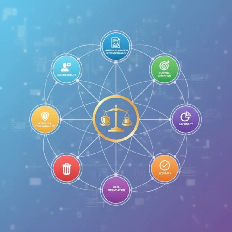 Diagram of seven interconnected principles