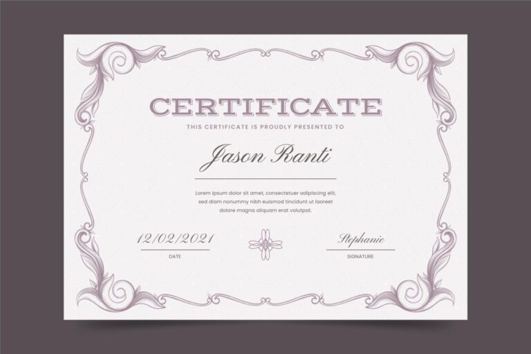 Ornamental engraved border of a certificate